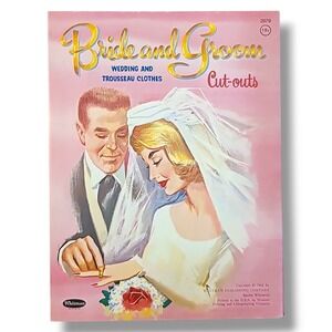 Bride & Groom Paper Dolls UNCUT Whitman 1963 Wedding Trousseau Vintage Original